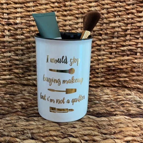Ceramic Make-Up Brush Cup-NWOT - Picture 2 of 6